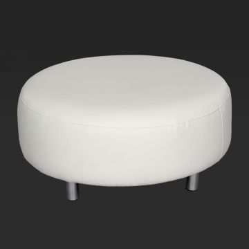 Soho White Faux Leather Ottoman